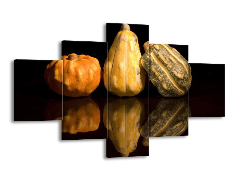 Canvas schilderij Groente | Geel, Oranje | 125x70cm 5Luik