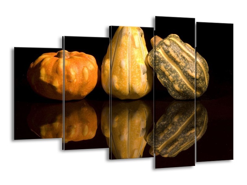 Canvas schilderij Groente | Geel, Oranje | 150x100cm 5Luik