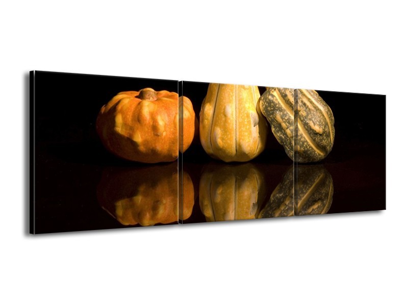 Canvas schilderij Groente | Geel, Oranje | 150x50cm 3Luik