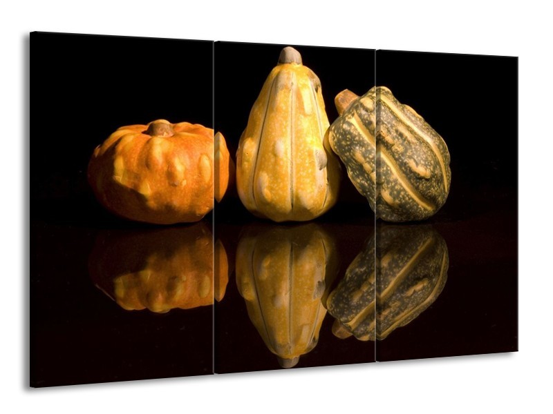 Canvas schilderij Groente | Geel, Oranje | 165x100cm 3Luik