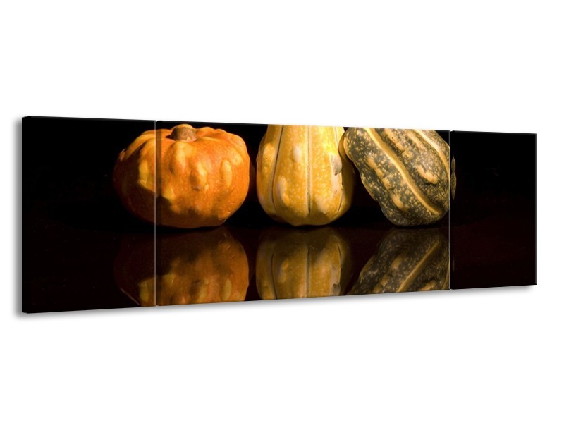 Canvas schilderij Groente | Geel, Oranje | 170x50cm 3Luik