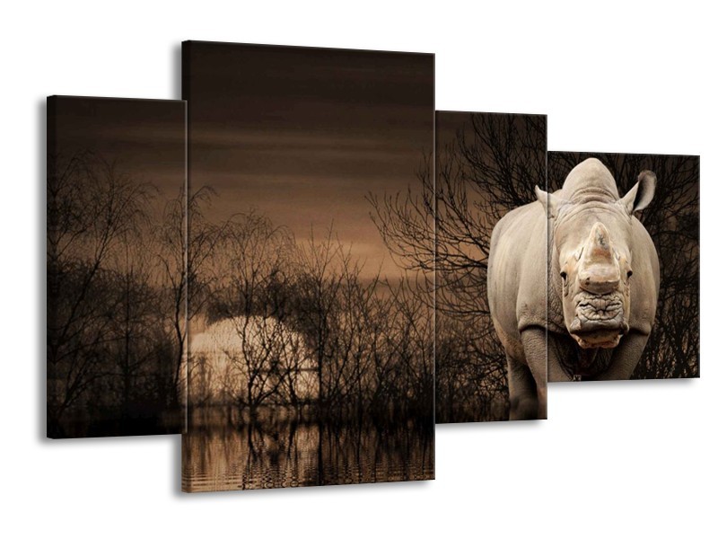 Canvas schilderij Natuur | Grijs, Bruin | 120x75cm 4Luik