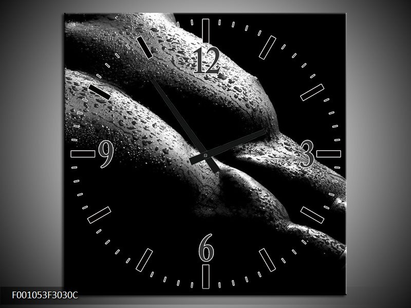 Klok schilderij Lichaam | Grijs, Zwart | 30x30cm 1Luik