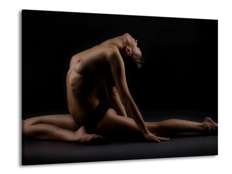 Canvas schilderij Vrouw | Bruin, Zwart | 100x70cm 1Luik