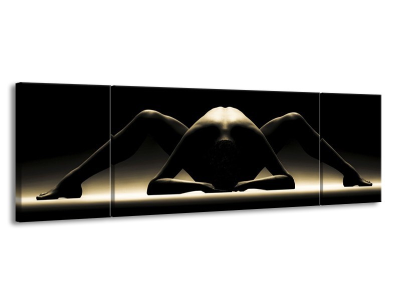 Canvas schilderij Lichaam | Zwart, Wit | 170x50cm 3Luik