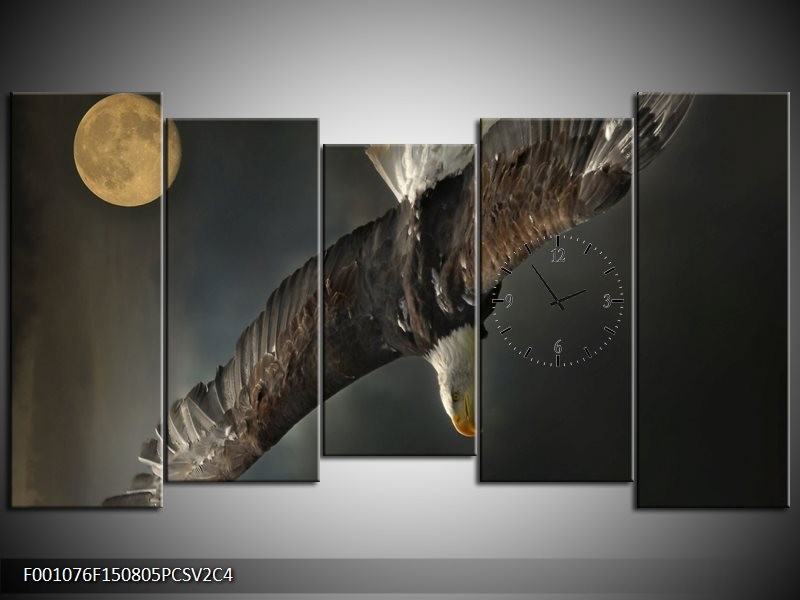 Klok schilderij Sport | Bruin, Zwart | 150x80cm 5Luik