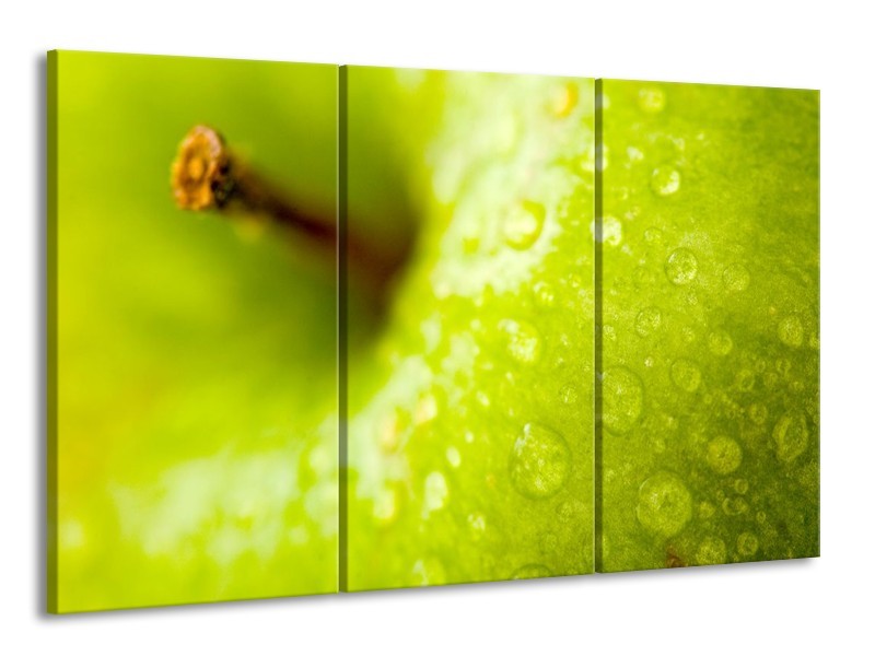 Canvas schilderij Appel | Groen | 165x100cm 3Luik