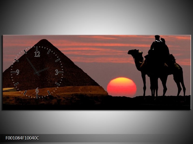 Klok schilderij Piramide | Rood, Zwart | 100x40cm 1Luik