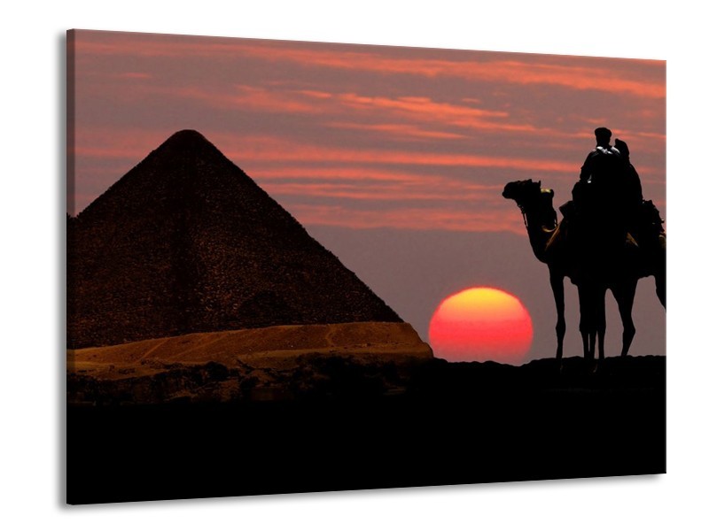 Glas schilderij Piramide | Rood, Zwart | 100x70cm 1Luik