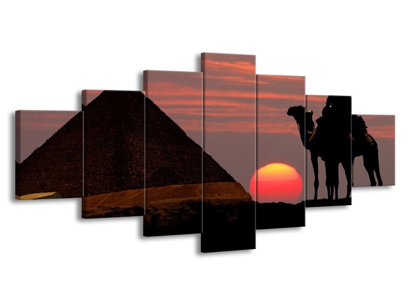 Canvas schilderij Piramide | Rood, Zwart | 210x100cm 7Luik