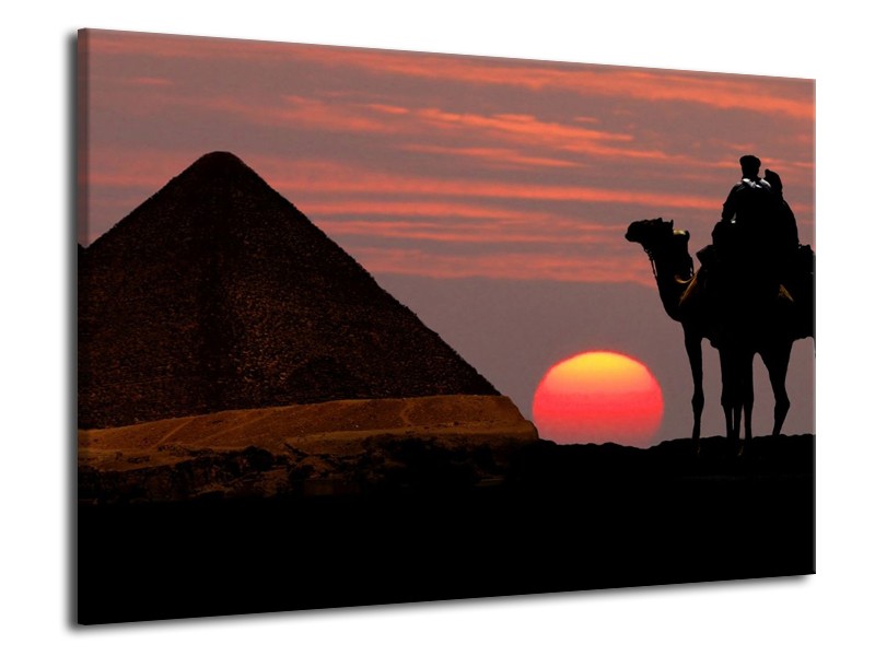 Canvas schilderij Piramide | Rood, Zwart | 70x50cm 1Luik