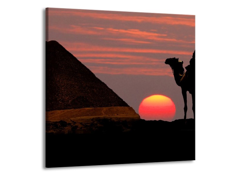 Canvas schilderij Piramide | Rood, Zwart | 70x70cm 1Luik