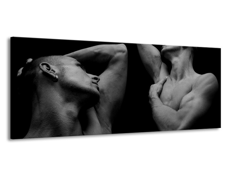 Canvas schilderij Mensen | Grijs, Zwart | 145x58cm 1Luik