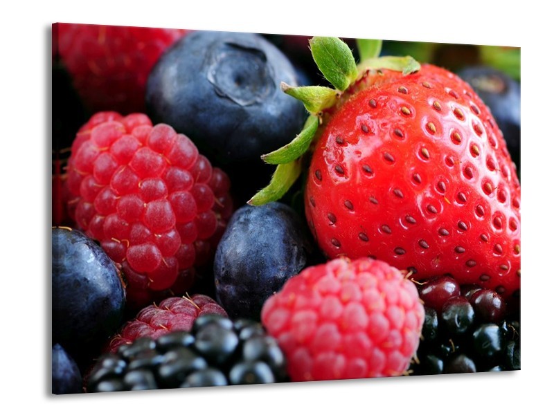 Canvas schilderij Fruit | Rood, Blauw | 100x70cm 1Luik