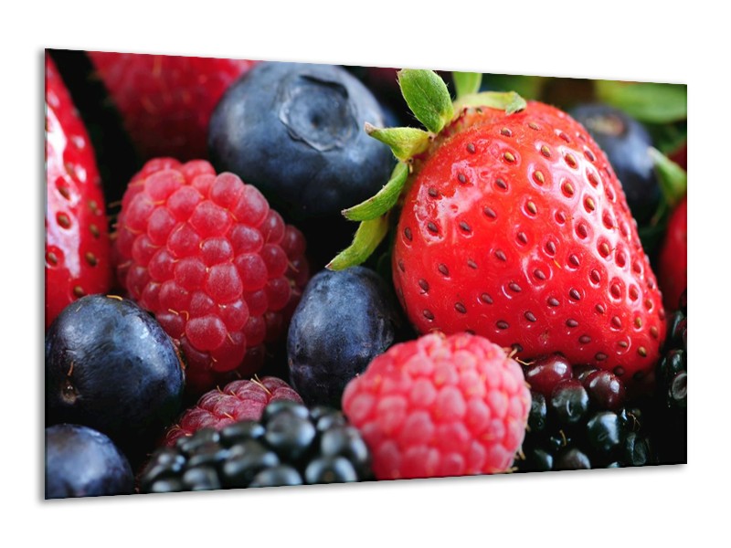Canvas schilderij Fruit | Rood, Blauw | 120x70cm 1Luik