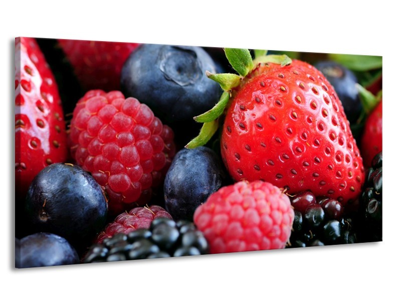 Canvas schilderij Fruit | Rood, Blauw | 170x90cm 1Luik