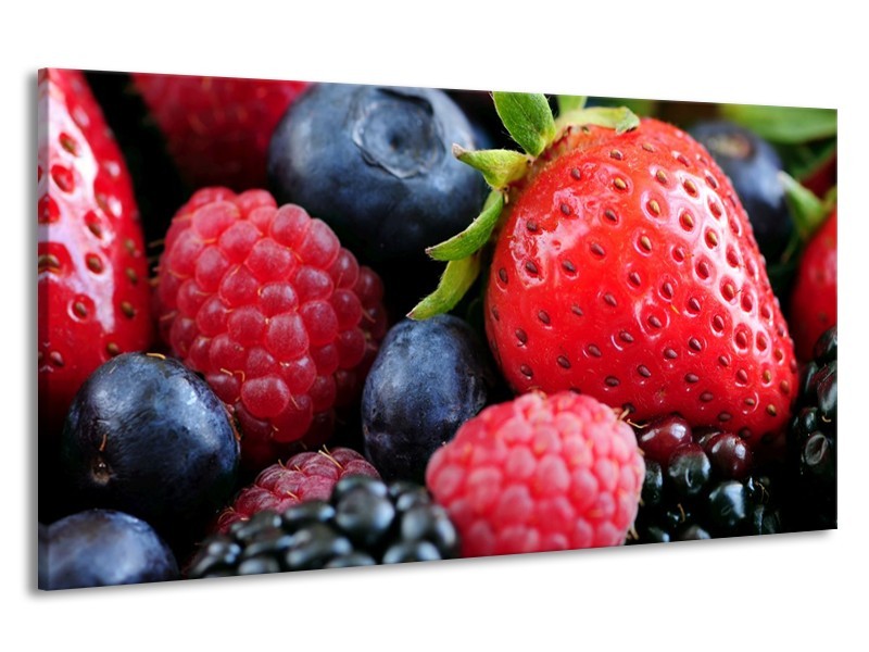 Canvas schilderij Fruit | Rood, Blauw | 190x100cm 1Luik