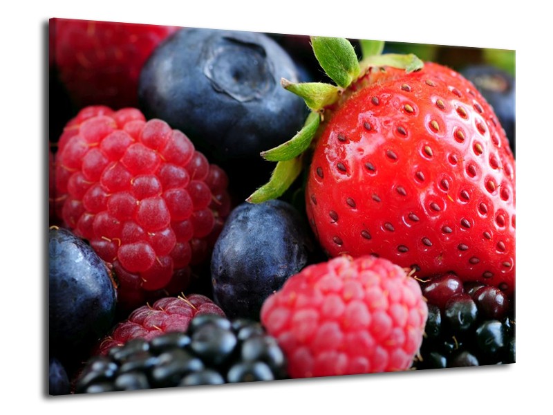 Canvas schilderij Fruit | Rood, Blauw | 70x50cm 1Luik
