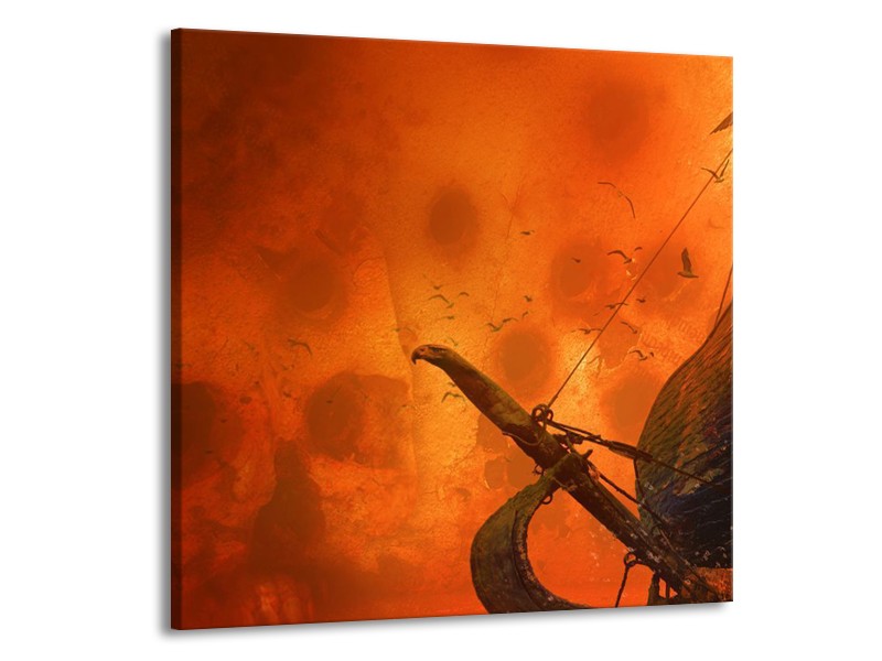 Canvas schilderij Abstract | Oranje | 50x50cm 1Luik