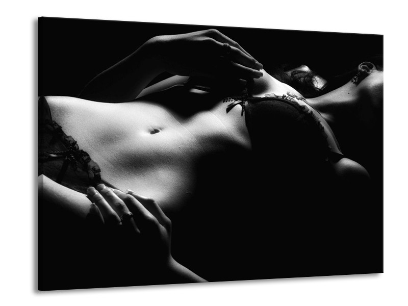 Canvas schilderij Lichaam | Grijs, Zwart, Wit | 100x70cm 1Luik