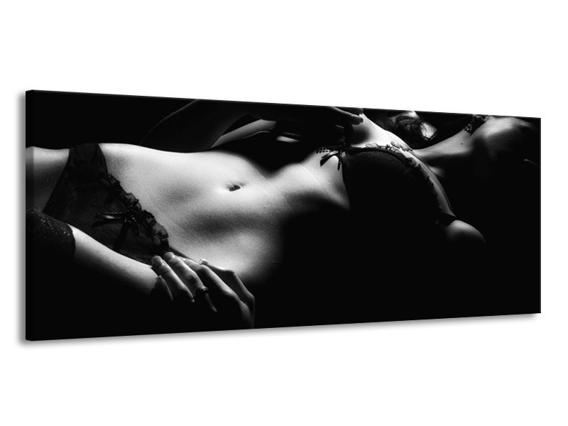 Canvas schilderij Lichaam | Grijs, Zwart, Wit | 145x58cm 1Luik