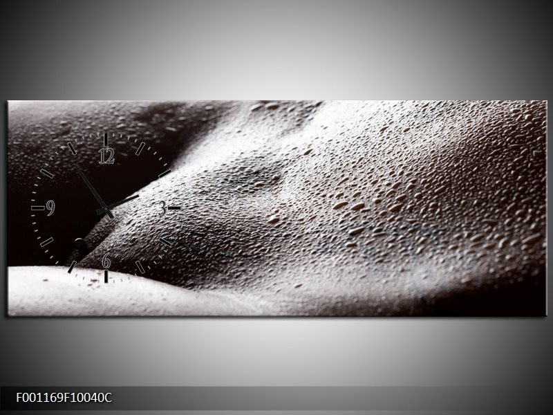 Klok schilderij Lichaam | Grijs, Zwart, Wit | 100x40cm 1Luik