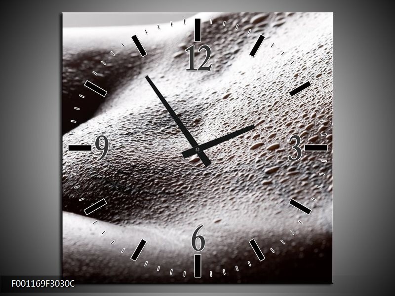 Klok schilderij Lichaam | Grijs, Zwart, Wit | 30x30cm 1Luik