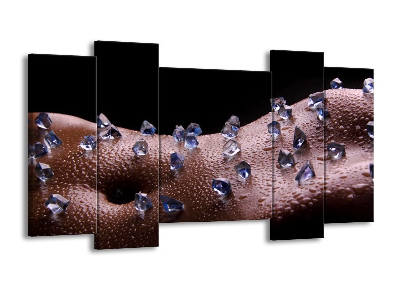 Canvas schilderij Lichaam | Blauw, Zwart | 120x65 5Luik