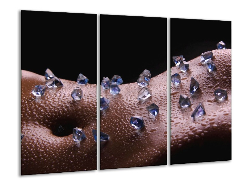 Canvas schilderij Lichaam | Blauw, Zwart | 120x80cm 3Luik