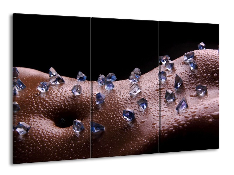 Canvas schilderij Lichaam | Blauw, Zwart | 165x100cm 3Luik