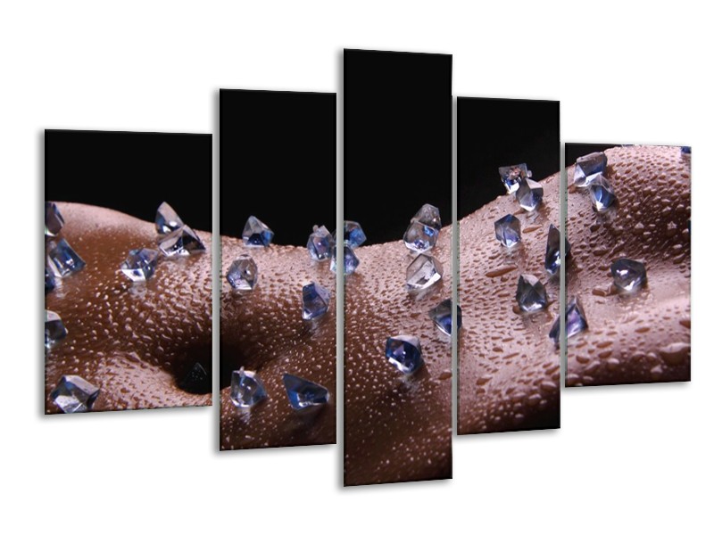 Canvas schilderij Lichaam | Blauw, Zwart | 170x100cm 5Luik