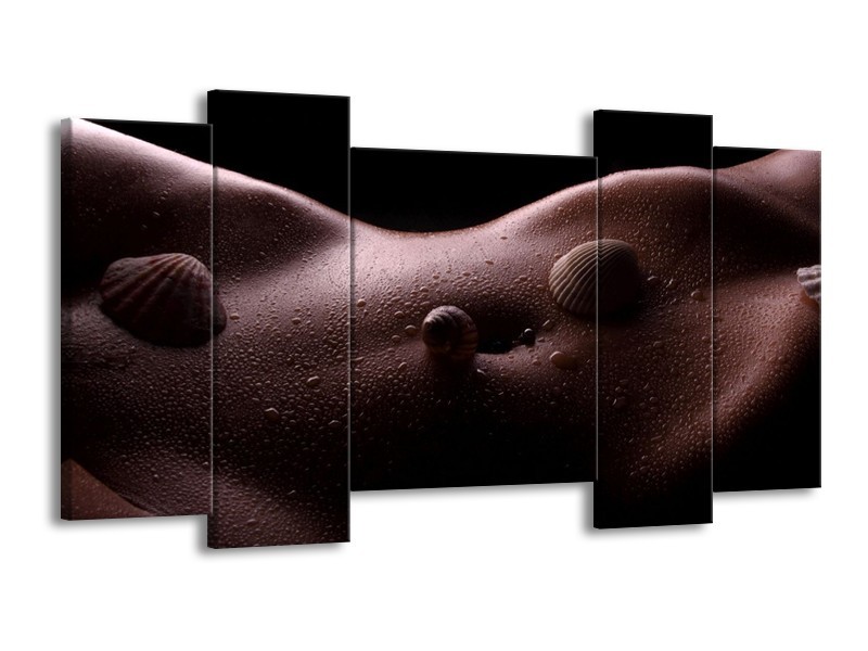 Canvas schilderij Lichaam | Zwart, Wit | 120x65 5Luik