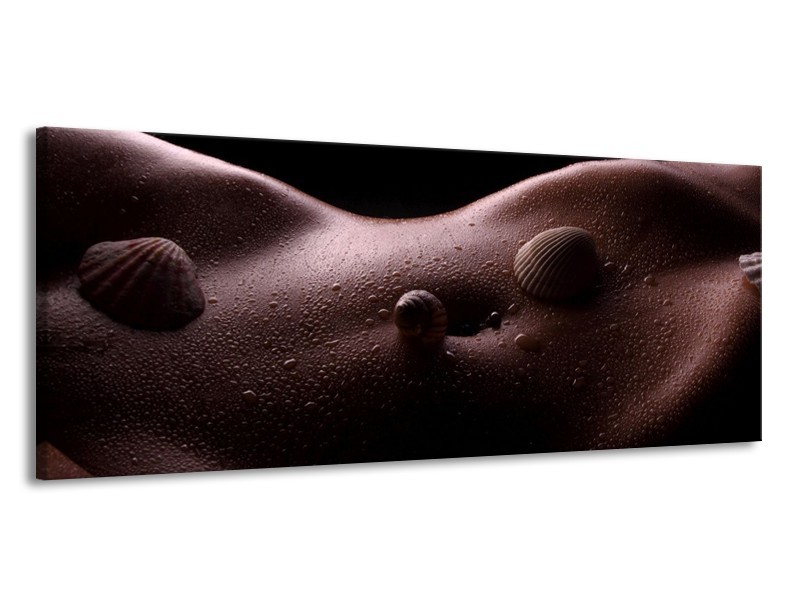 Glas schilderij Lichaam | Zwart, Wit | 145x58cm 1Luik