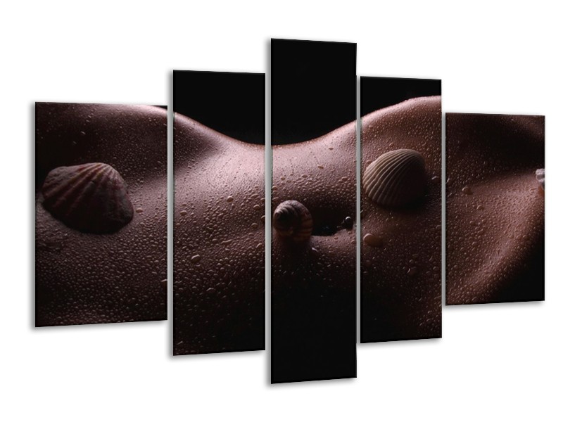 Canvas schilderij Lichaam | Zwart, Wit | 170x100cm 5Luik