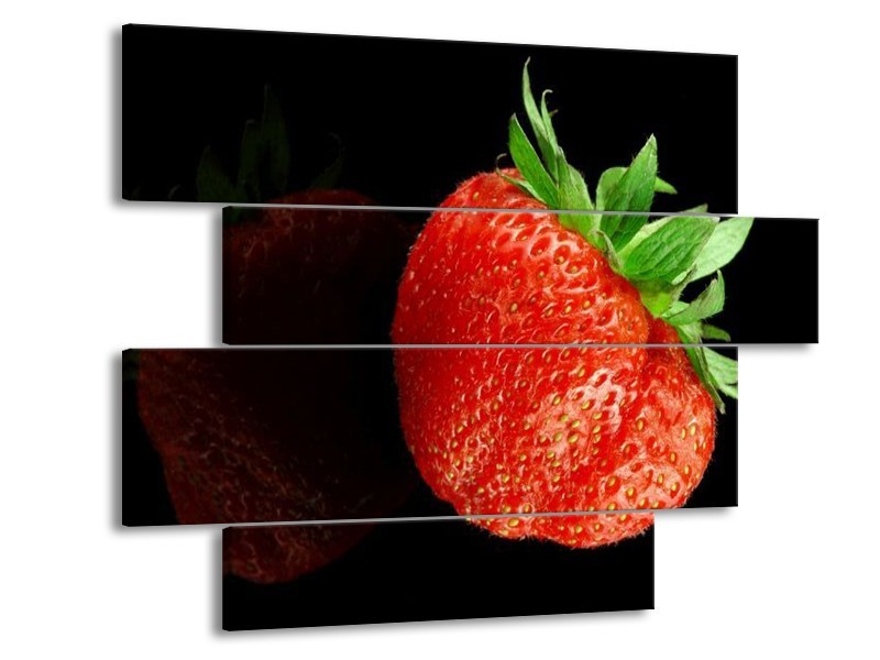 Canvas schilderij Fruit | Rood, Zwart | 115x85cm 4Luik