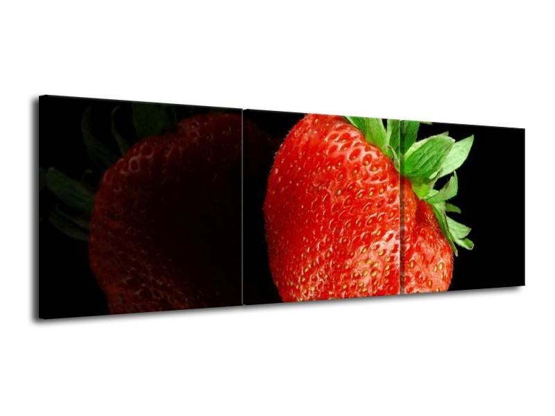 Canvas schilderij Fruit | Rood, Zwart | 120x40cm 3Luik