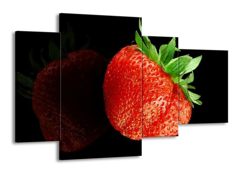 Canvas schilderij Fruit | Rood, Zwart | 120x75cm 4Luik