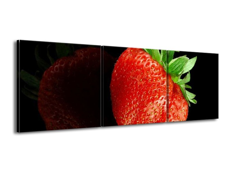 Canvas schilderij Fruit | Rood, Zwart | 150x50cm 3Luik