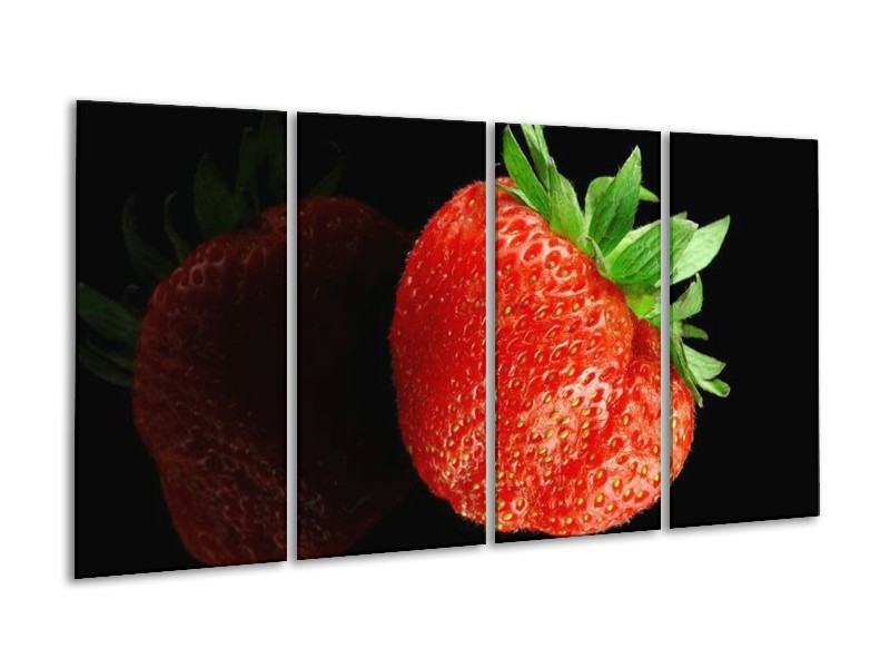 Canvas schilderij Fruit | Rood, Zwart | 160x80cm 4Luik