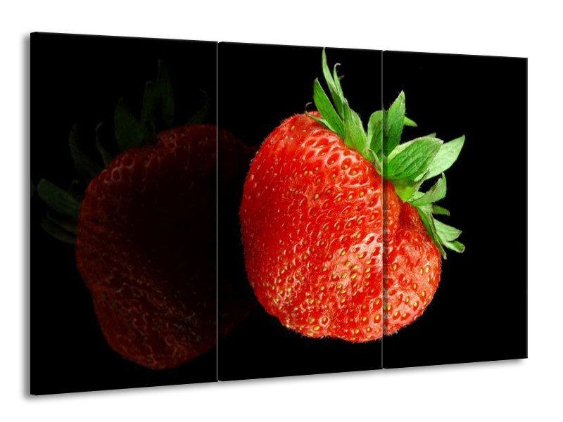 Canvas schilderij Fruit | Rood, Zwart | 165x100cm 3Luik