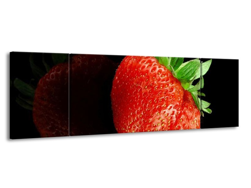 Canvas schilderij Fruit | Rood, Zwart | 170x50cm 3Luik