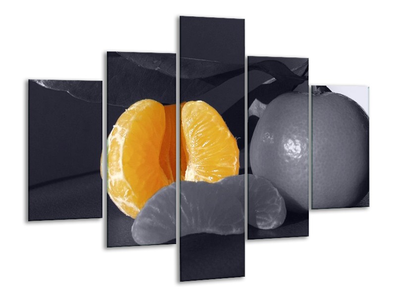 Canvas schilderij Fruit | Geel, Grijs, Zwart | 100x70cm 5Luik