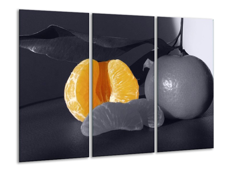 Canvas schilderij Fruit | Geel, Grijs, Zwart | 120x80cm 3Luik