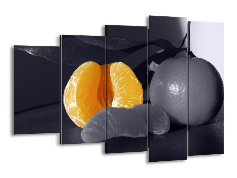 Canvas schilderij Fruit | Geel, Grijs, Zwart | 150x100cm 5Luik