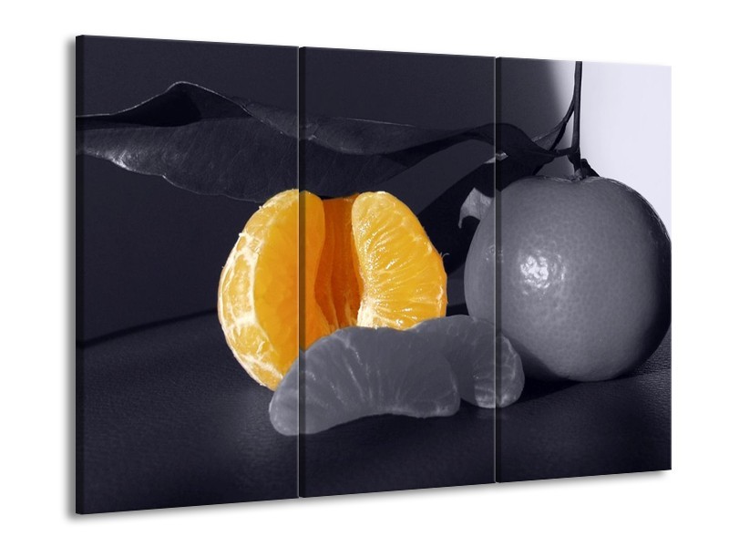 Glas schilderij Fruit | Geel, Grijs, Zwart | 90x60cm 3Luik