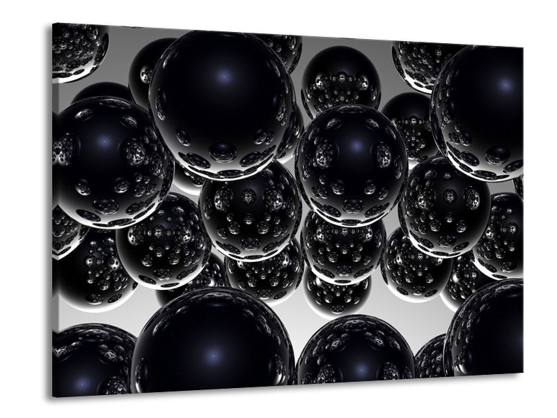 Glas schilderij Ballen | Zwart, Zilver | 100x70cm 1Luik