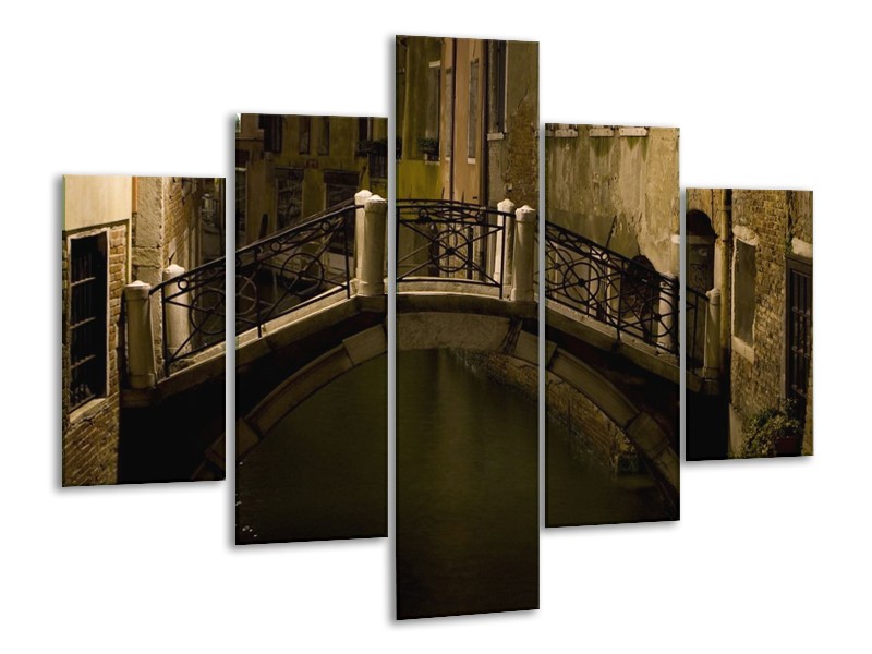 Glas schilderij Venetie | Bruin, Zwart | 100x70cm 5Luik