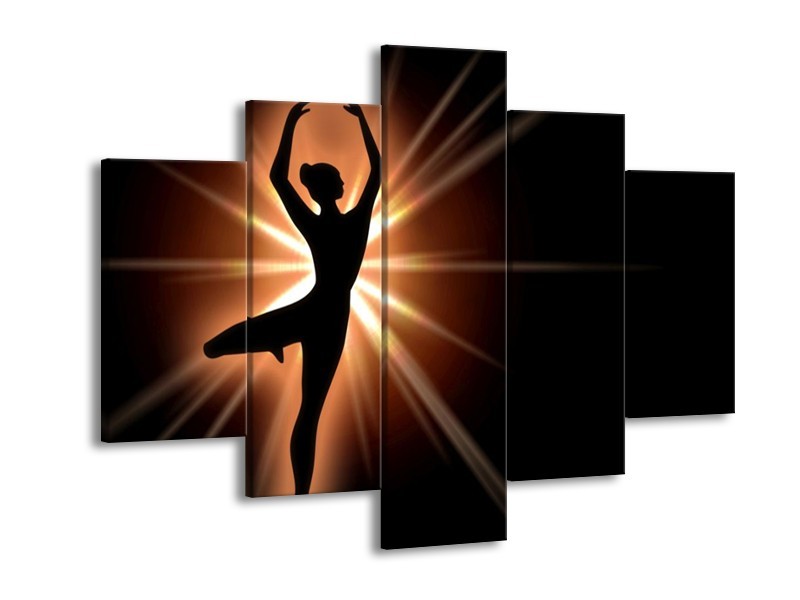 Canvas schilderij Dansen | Zwart, Wit | 150x105cm 5Luik