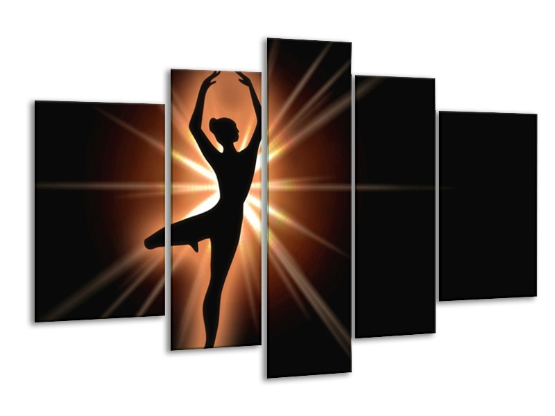 Canvas schilderij Dansen | Zwart, Wit | 170x100cm 5Luik