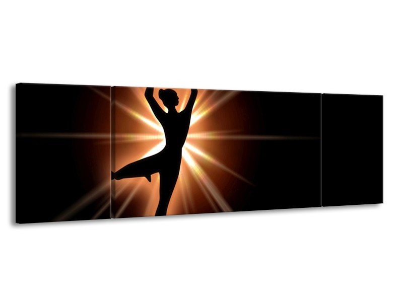 Canvas schilderij Dansen | Zwart, Wit | 170x50cm 3Luik